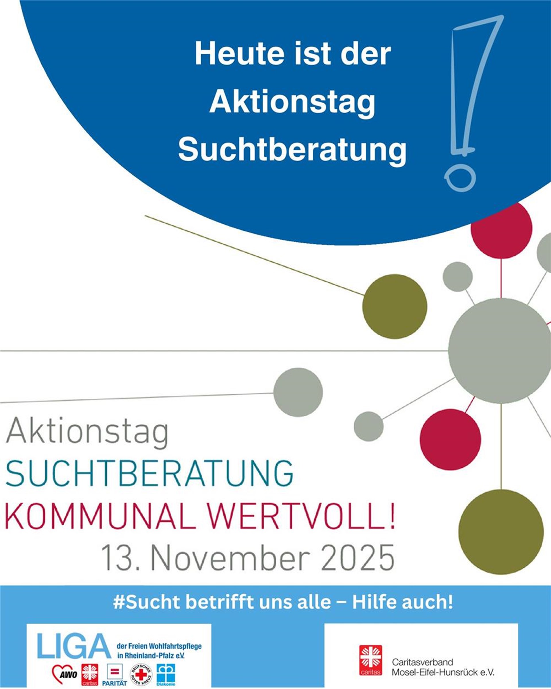 Grafik zum Aktionstag Suchtberatung am 13. November 2025. 